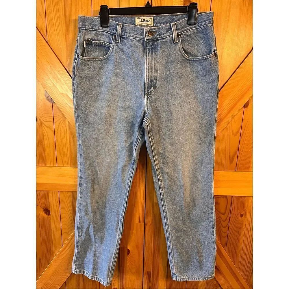 LL Bean Classic Fit Jeans Men Size 35X29 Medium Wash (3064) Read